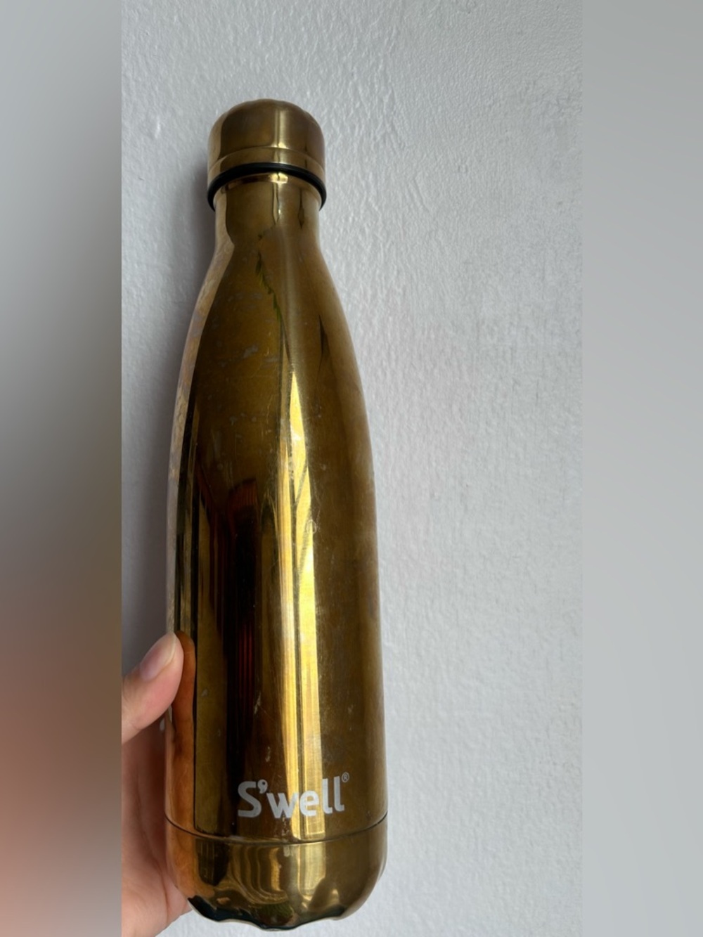S'well Metallic Yellow Gold Stainless Steel Insulated Water Bottle 17oz
